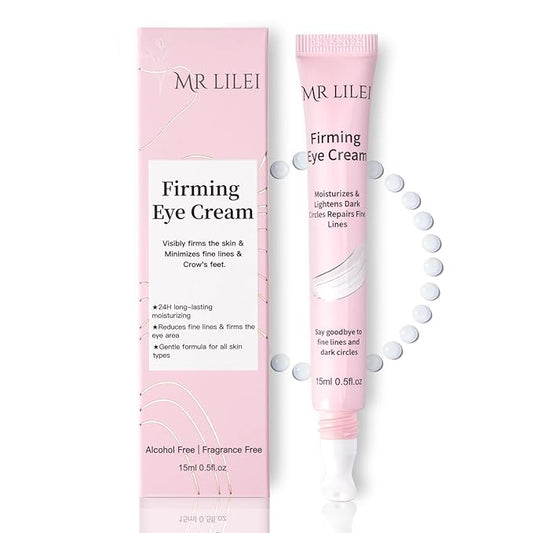 Hyaluronic Acid Firming Eye Cream, Daily Eye Treatment Cream, Unde Eye Cream for Dark Circles & Wrinkles, Anti-Aging & 24H Hydration, 0.5 oz