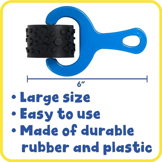 READY 2 LEARN Paint and Dough Explorers | 4 Patterns | Set 1 | Original Colors | Chunky Texture Rollers for Kids | Paint, Ink and Play Dough Accessories