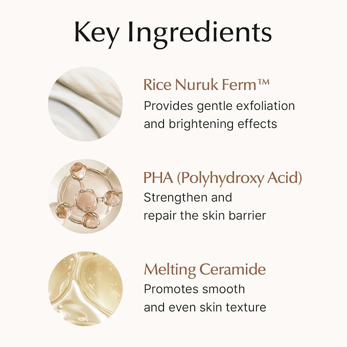 SU:M Secret Rice Nuruk Daily Exfoliating Cleanser (4.23 Fl Oz) - Soft Micro Foam Gentle Scrub Wash with PHA & Ceramide - Hydrating, Non-Irritating Pore Cleansing for Smooth Skin, Korean Skin Care