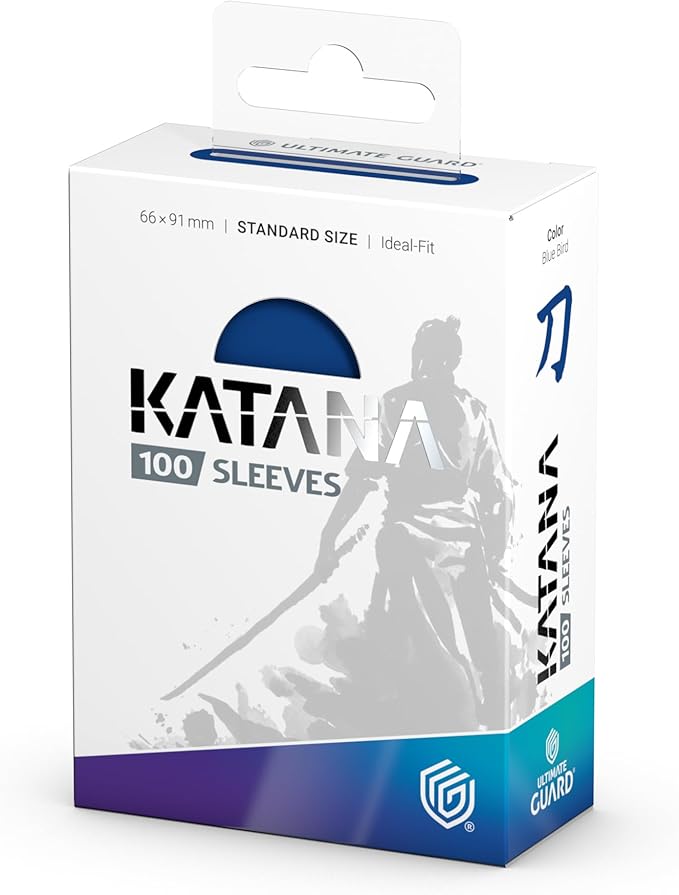 Ultimate Guard Katana Card Sleeves: 100 Standard Size TCG Sleeves, 66 x 91mm, Blue Bird Back, Tournament Quality, No PVC & Acid-Free, High Clarity