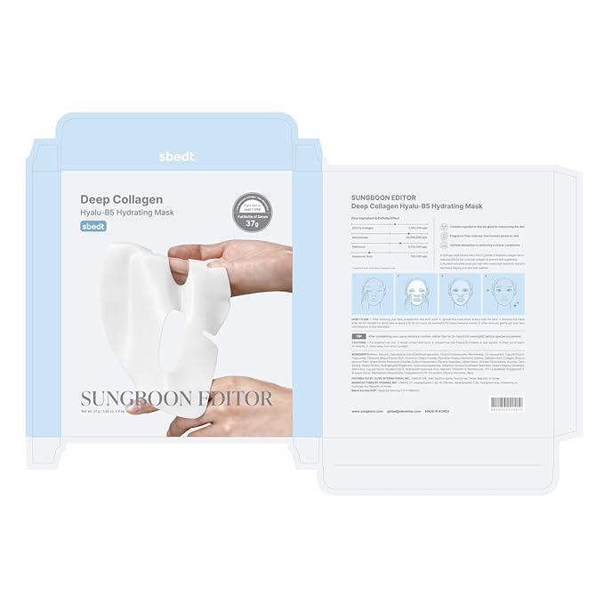 SUNGBOON EDITOR Deep Collagen Hyalu-B5 Overnight Mask Hydrating Mask for Wrinkle Care&Barrier Repair 2,160,000PPB Collagen+Hyaluronic Acid+Panthenol Korean Skincare,4ea Valentines Day Gifts for Woman