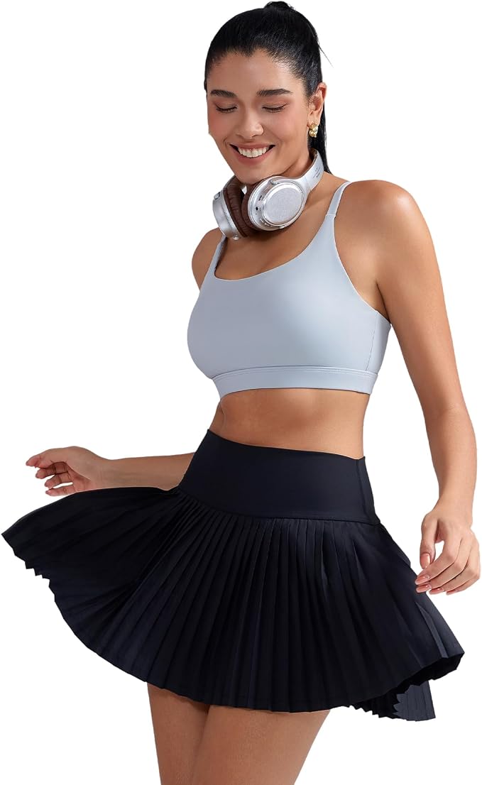 RUNNING GIRL Sports Bras for Women,Light Impact Molded Cup Strap Sports Bra with Sewn in Pads,Best for A-C Cup