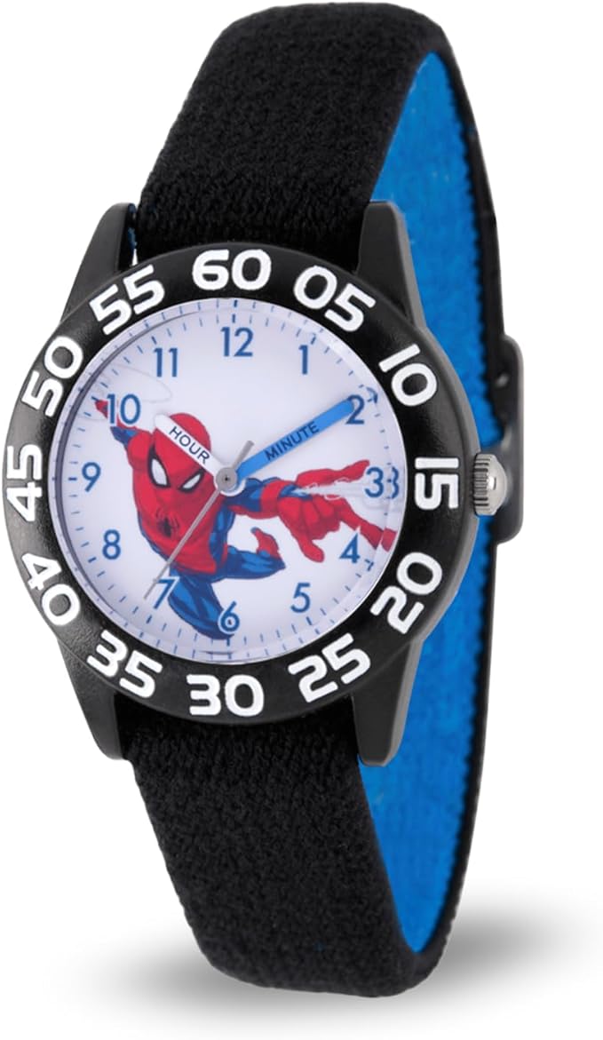 Marvel Spiderman Watch for Kids - Spiderman Watch Boys - Spider-Man Watches for Boys 4-6 - Toys - Kids - Marvel Toddler - Silver Case - 3D Silicone Plastic Strap