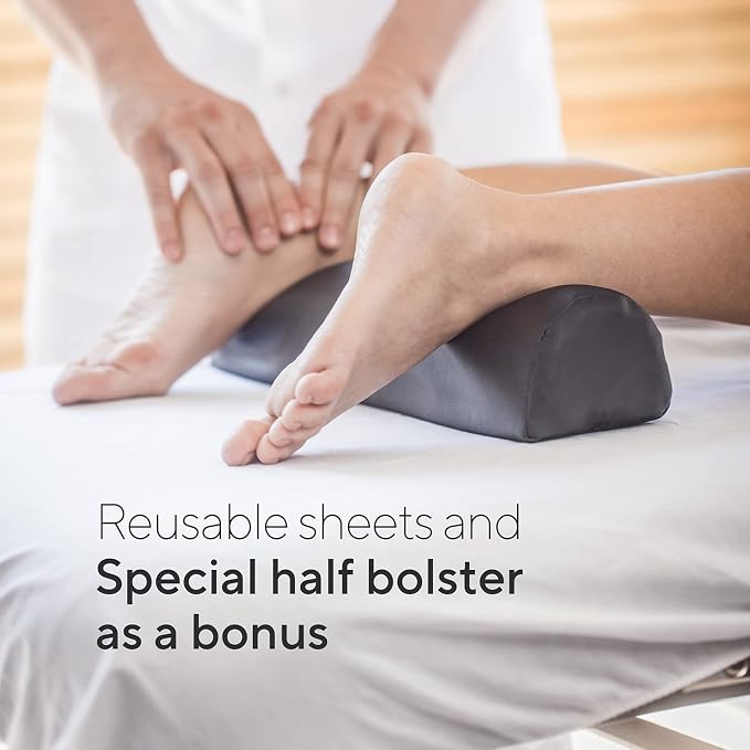 Premium Memory Foam Massage Table - Rolling Travel Case, Washable Sheets, Thicker & Wider