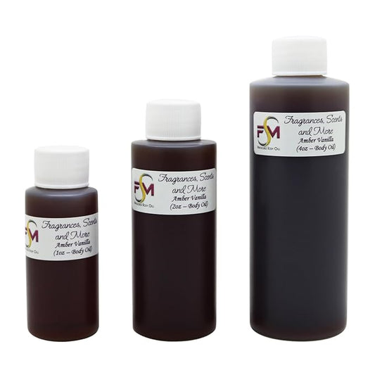 Amber Vanilla Fragrance Oil - 0.33 Fl Oz Glass Roll On (10ml)