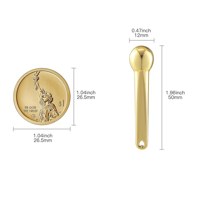 Lisapack 4 Pack Metal Eye Cream Applicator, Eye Serum Roller Ball Massager Stick for Reduce Depuffer, Massage (Silver&Gold)