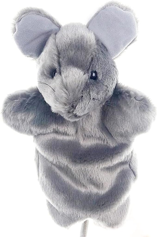 Mouse Hand Puppets Plush Animal Toys for Kids Imaginative Pretend Play Storytelling Gray