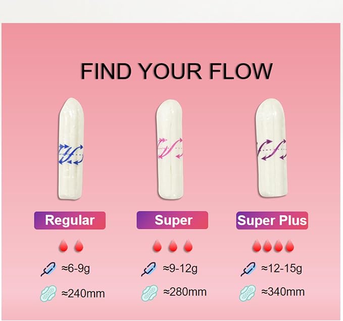 No Applicator Tampons Super Absorbency Cotton Tampons for Women Disposable 48ct (Super)