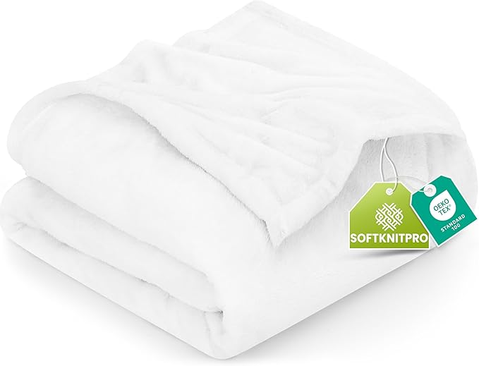 Utopia Bedding Ultra Soft Fleece Bed Blanket Twin Size White (60x80 Inches) | Microfiber Plush Warm Lightweight Breathable Cozy Blanket Anti-Static, All Season Use, Gift for Women and Men