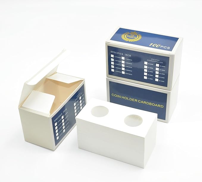 Boen 300Pcs 25mm/(0.98 Inch) Coin Flips for Quarter Dollar, Coin Holders for Colletors The Coin Collection Supplies Coin Cardboard Coin Flips for Coin Collection