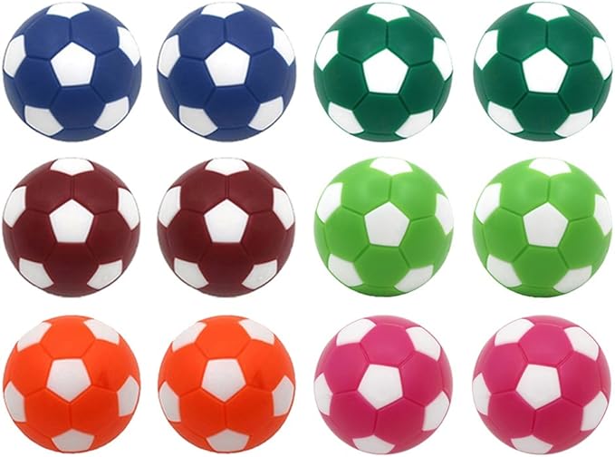 PGYUD Table Soccer Balls 36mm(1.42 Inch), 12 Pack Foosball Replacement Balls – Multicolor Mini Foosballs for Standard Tables,Foosball Table Balls