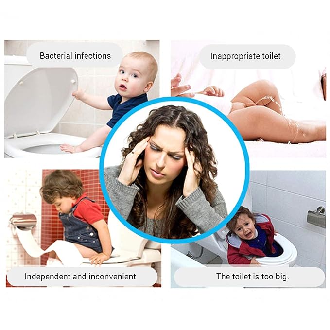 Keenso Baby Potty Trainer, Non-Slip Toilet Training Seat with Handles, Cartoon Shape Toddler Toilet Seat for Independent Urination, Portable for Travel