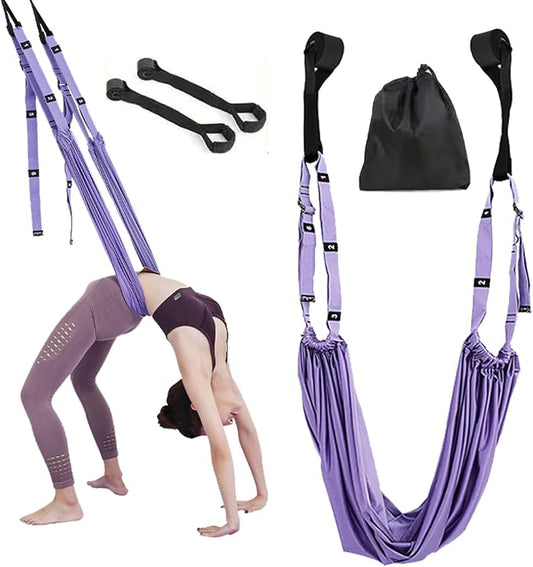 Yoga Stretching Strap,Stretching Equipment with Door Anchor,Back Stretcher for Back Pain, Flexibility Tensile Trainer for Dance Aerial Yoga Ballet Leg Stretching Exercise