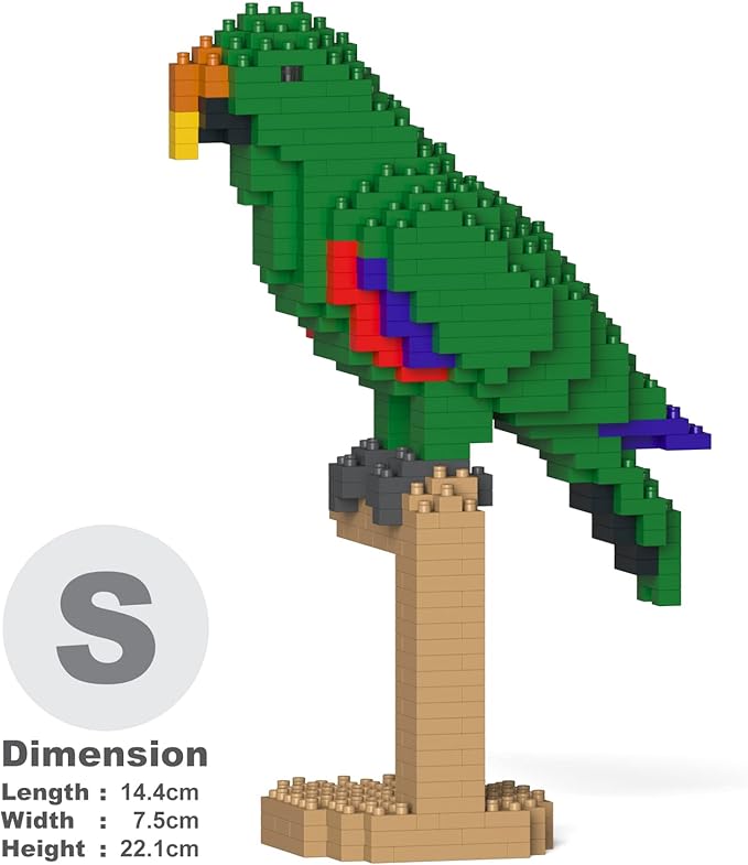 JEKCA Eclectus 02S | Parrot Plastic Building Blocks | Age 14+
