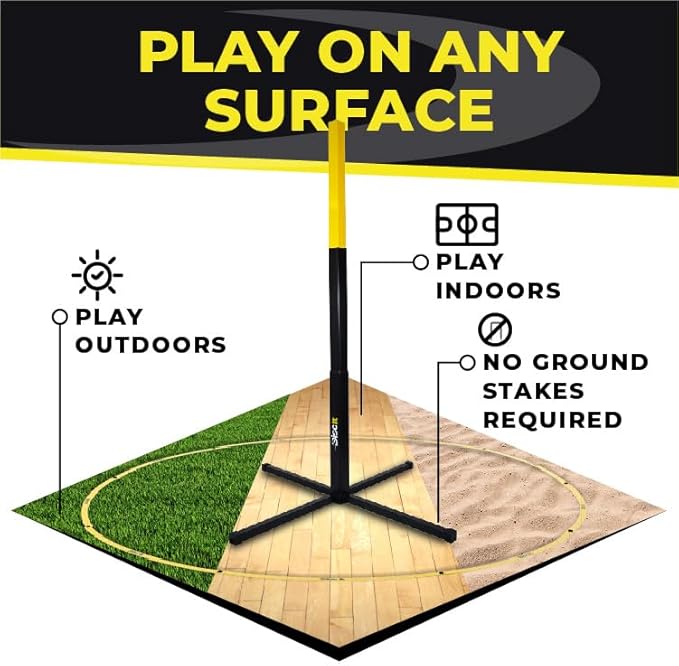 Indoor & Outdoor Team Game – Original Flying Disc Toss Sport - Fun For Events & Gatherings - Play At The Beach, Backyard, Park, Tailgates - Quick Easy 3 Minute Setup – For All Ages