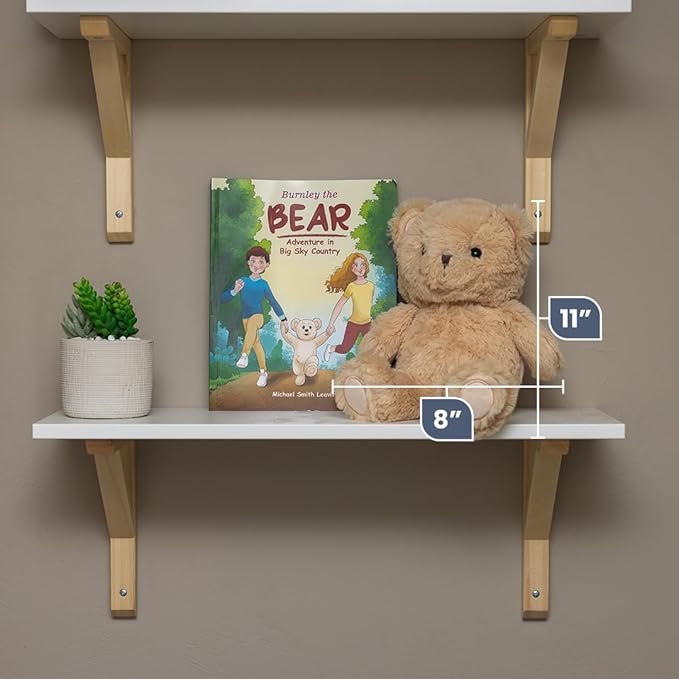 Burnley The Teddy Bear Stuffed Animal Including Interactive Storybook, Book with Stuffed Animal Set with Teddy Bear Plush & Beautifully Illustrated Childrens Book for (Ages 3-8)