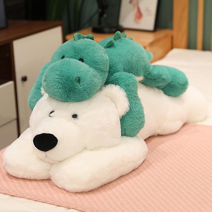Weighted Stuffed Animals, 3.3 lbs Weighted Polar Bear Stuffed Animal Toy White Bear Plush Animals Throw Pillow Gifts for Boys Girls, 19.6 inch