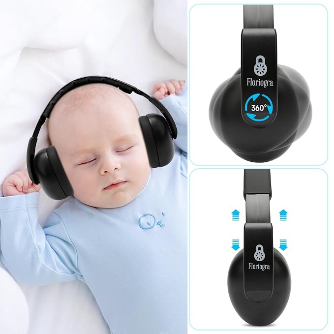 Floriogra Baby Headphones for Noise - [Upgraded Baby-Friendly Version] Ear Muffs Noise Protection Noise Cancelling Headphones - Ear Protection for 3 Months to 2 Years