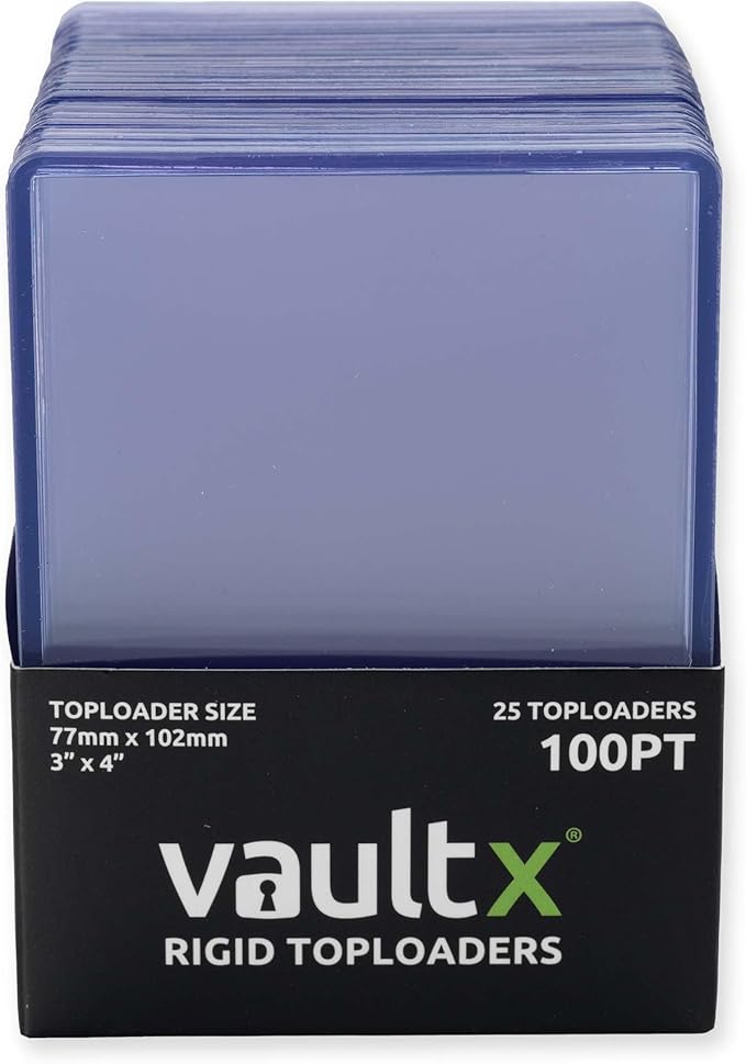 Vault X Toploaders 100pt (25 Pack), 3" x 4" Seamless Clear Rigid Card Holders for Trading Cards TCG