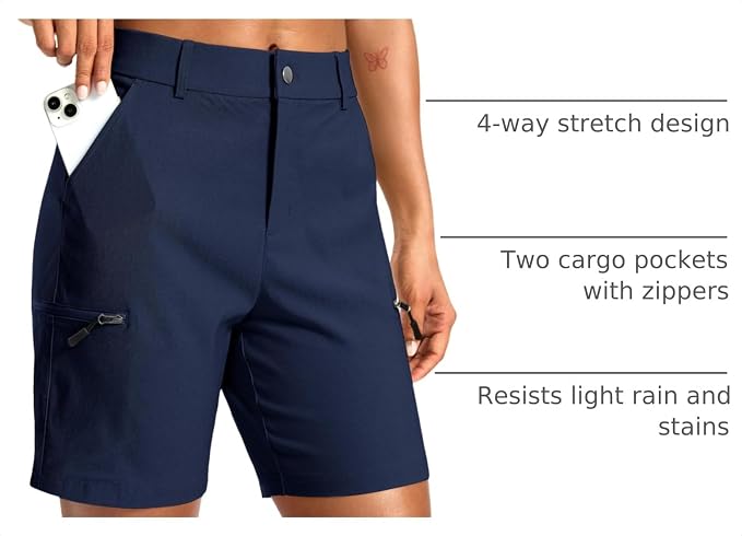 G Gradual Women's 7"/9" Hiking Cargo Shorts Quick Dry Lightweight Golf Outdoor Work Summer Travel Shorts with Pockets