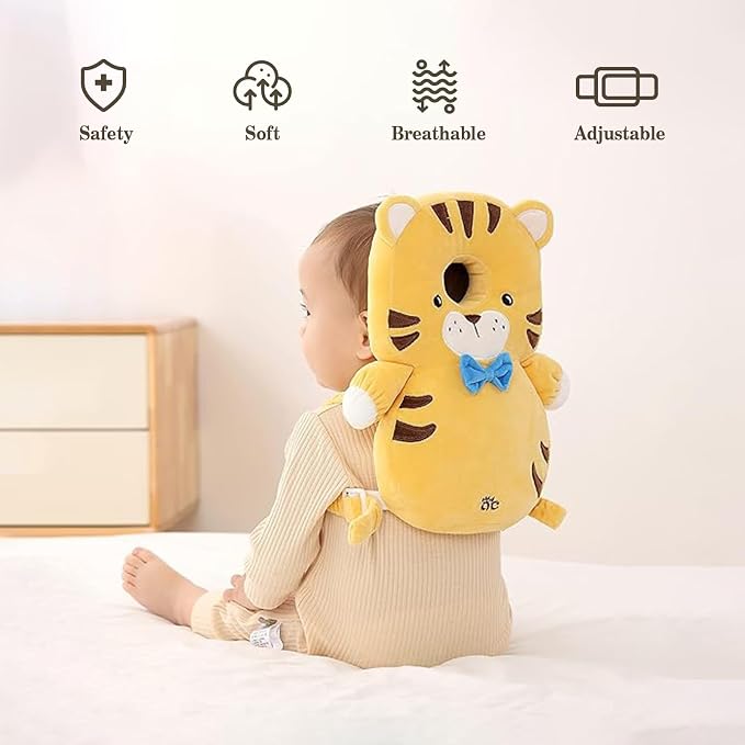 Baby Head Protector Backpack, Toddler Baby Head Protection Backpack with Baby Knee Pads Alarm Function for Walking & Crawling, Soft, Breathable and Wearing Safety Baby Head Protector