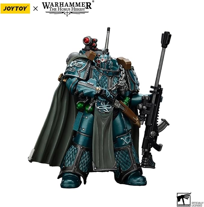 JOYTOY Warhammer The Horus Heresy Alpha Legion Exodus 'The One who is Many’ with Sniper Rifle and Power Dagger - 1:18 Scale 5.03in Action Figure Mecha Joy Toy Collection Model