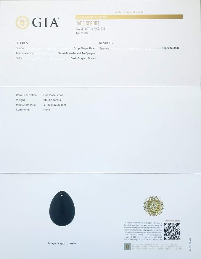 Polar Jade Stone Egg Made of Nephrite Jade, Medium Size (43x30mm), Drilled, with Unwaxed String and Instructions