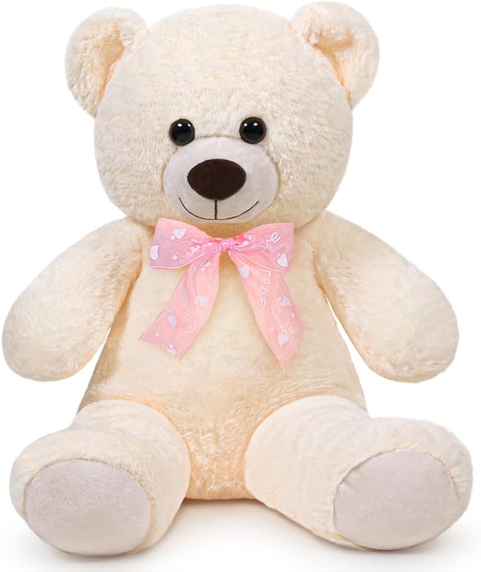 Teddy Bear Stuffed Animal 24'' Small Teddy Bear Plush Toy Gift for Valentine Christmas Birthday White