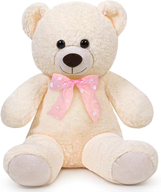 Teddy Bear Stuffed Animal 24'' Small Teddy Bear Plush Toy Gift for Valentine Christmas Birthday White
