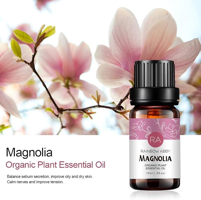 2-Pack Magnolia Essential Oil 100% Pure Oganic Plant Natrual Flower Essential Oil for Diffuser Massage Skin Care - 10ML