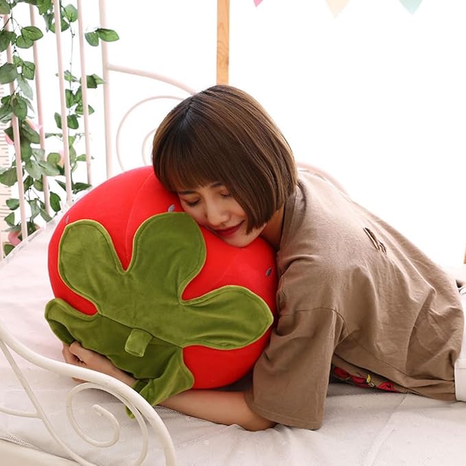 Cute Fruit Kids Pillow Stuffed Strawberry Plush Pillows Super Soft Girls Pillows Cushion Seat for Kids Toys (Red,23.6''/60cm)1 Count (Pack of 1)