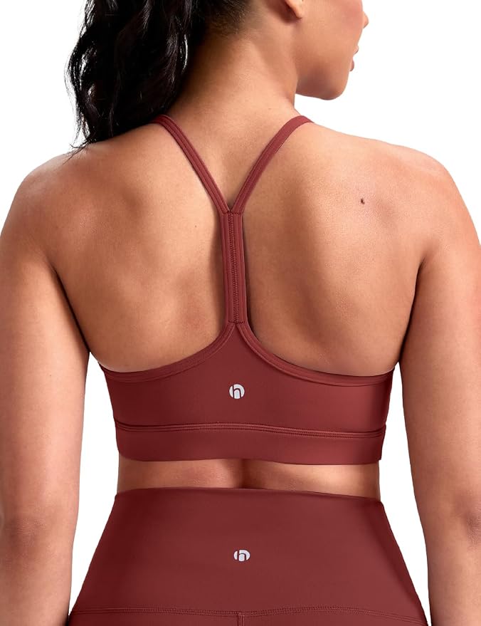 HeyNuts to Freest Womens Y Back Sports Bra, Spaghetti Strap Racerback Low Impact Workout Yoga Tops Padded A-C Cups *Updated