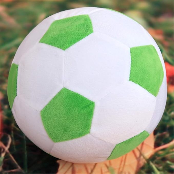 Plush Soccer Balls - Fluffy Stuffed Toy Soccer Ball Plush Pillow Soft Durable Stuff Soccerball Gift for Kids Boy Baby (Green - White,7.8inch/20cm)
