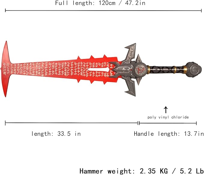 Perfect Replica of Doom Eternal Betrayer Hammer/Raider Axe/Crucible Sword,Game Cosplay Props-Fantasy Anime Sword