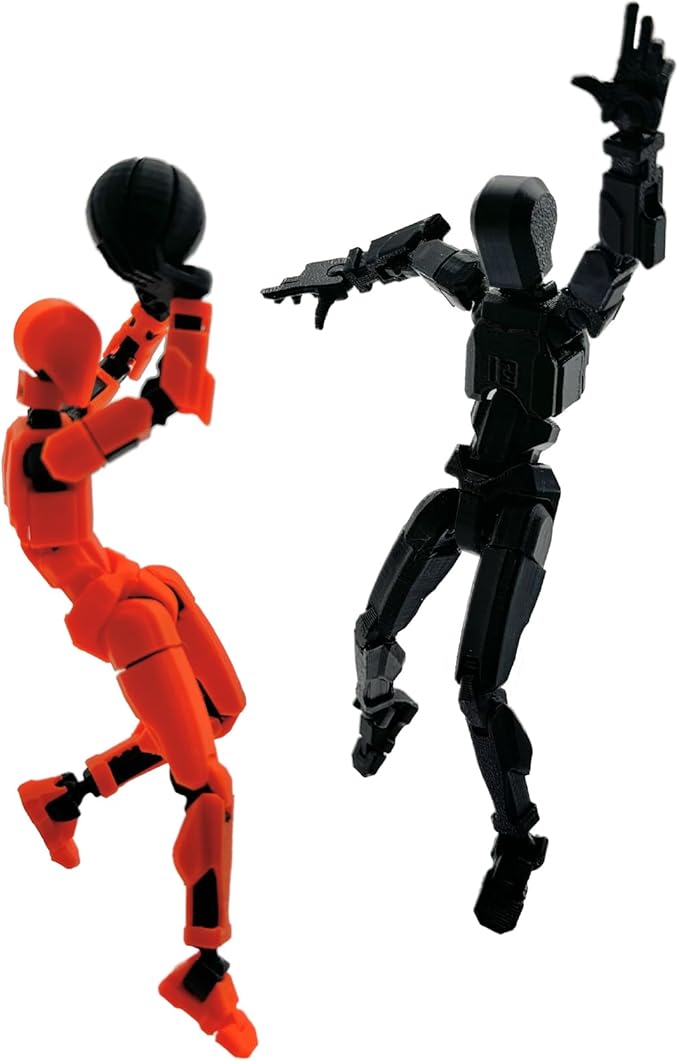 3D Printed 5.54-inch Multi-Jointed Action Figures Dummy13, Full Body Mechanical Movable Toy, Multiple Accessories, Hand Painted Figure, Desk Decoration, Creative Gifts (Sport-set3)