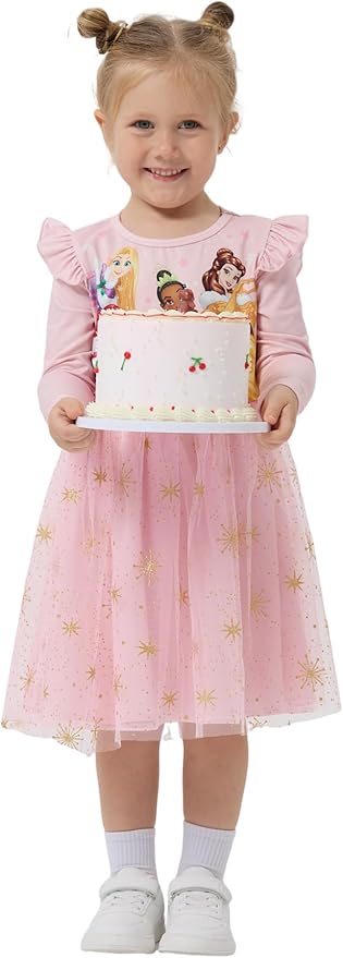 Disney Princess Frozen Minnie Mouse Dress Girls Sparkle Ruffle Tulle Tutu Birthday Party Fall Outfits Clothes Baby to Toddler