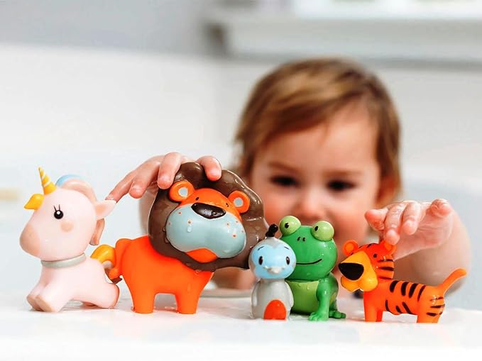 SplashEZ Mold Free Animals Bath Toys, No Hole Bath Toys for Toddlers, Bathtub 14 Animals Set for Kids, No Mold Floating Water Animals Set for Pool, BPA-Free Safe Fun, Infant Babies Ages 1 3 6 12 18 Mo