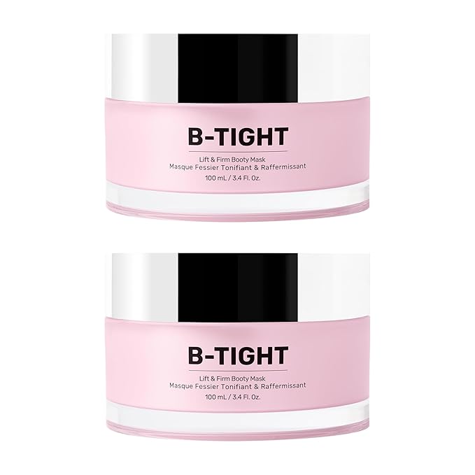 MAËLYS B-TIGHT Lift & Firm Booty Mask - Skin Tightening & Firming Cream for Booty & Thighs - Cellulite Cream with Caffeine & Brazilian Peppertree - Butt Mask for Smooth-Looking Skin (2 Pack)