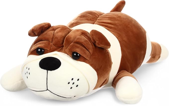 17.7" Huggable Dog Plush, Cute Stuffed Animal, Soft Adorable Cuddle Companion for Kids, Christmas Birthday Plush Pillow Gift for Boys and Girls