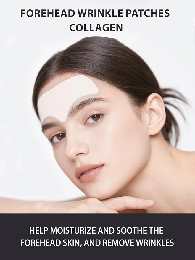 12 Pack White Forehead Wrinkle Patches Overnight,Collagen Wrinkle Patche,Apply to the Skin Between the Forehead and Eyes,Reduce Foreheads Wrinkles,Moisturize Facial Care