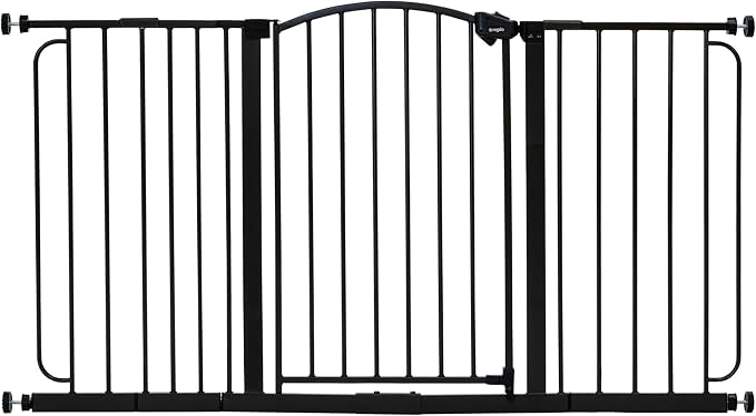 Regalo Safety 30.5-58" Extra Wide Arch Baby Gate with Door, Pressure Mount Walk Through Gate for Doorways & Bottom of Stairs, Babies, Toddlers & Pets, Tested & Safe, American Designed, American Owned