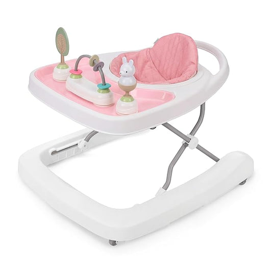Ingenuity Step & Sprout 3-in-1 Foldable Baby Activity Walker with Removable Toys Ages 6 Months +, Pink