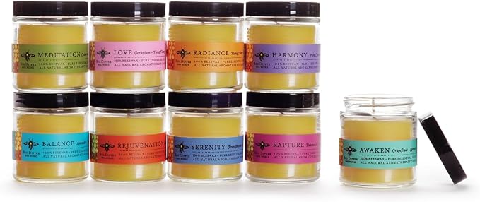 Big Dipper Wax Works Beeswax Aromatherapy Candle, Rejuvenation - Sweet Orange & Clove Bud, Apothecary Glass, Essential Oils, 100% Natural Beeswax, 20-Hour Clean Burn, Uplifting & Energizing, 2" x 2.5"