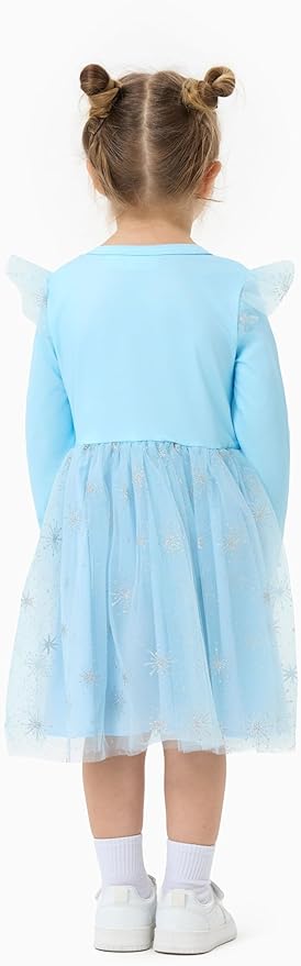 Disney Princess Frozen Minnie Mouse Dress Girls Sparkle Ruffle Tulle Tutu Birthday Party Fall Outfits Clothes Baby to Toddler