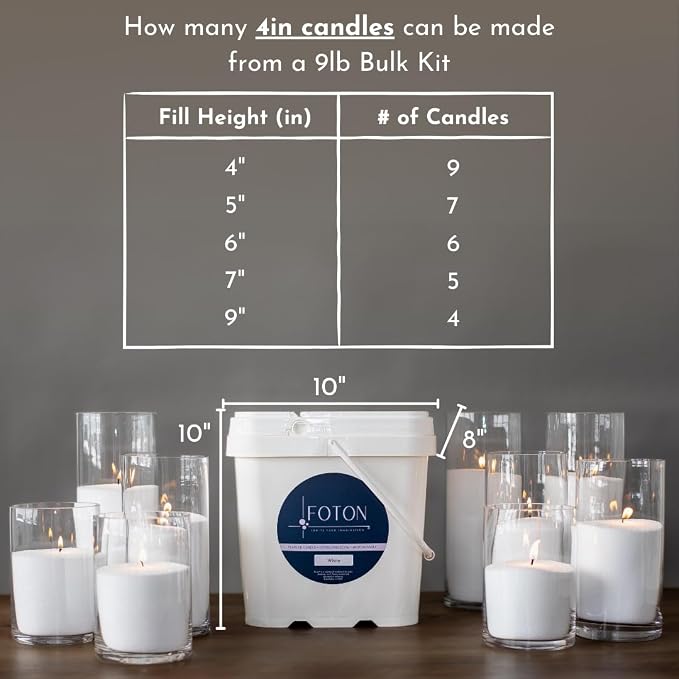 Foton Pearled Candle 9lb - Bulk Mulled Magic Fall Scent Non Toxic Luxury Long Lasting Powder Wax Sand Candles - Refillable Pearl Foton Candle Sand with 100 Wicks for Candles Making
