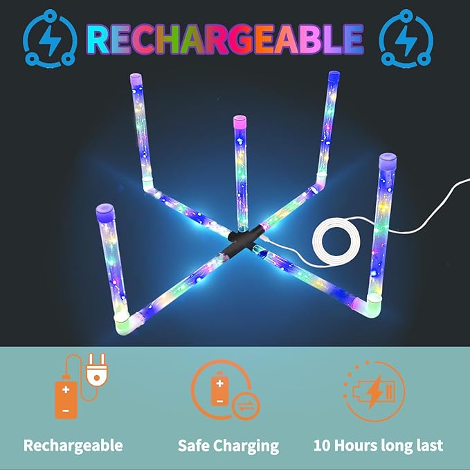 Ring Toss Outdoor Games with 16 Rings, Backyard Games Lawn Games for Adults & Kids, Backyard Camping Activities, Outdoor Games for Kids, LED Ring Toss