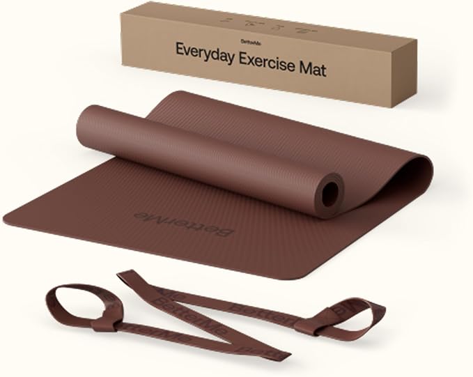 BetterMe Yoga Mat - Non-Slip Exercise Mat for Women - Cushioned Pilates Mat for Home Workouts, Stretching & Hot Yoga - Portable Fitness Mat with Strap