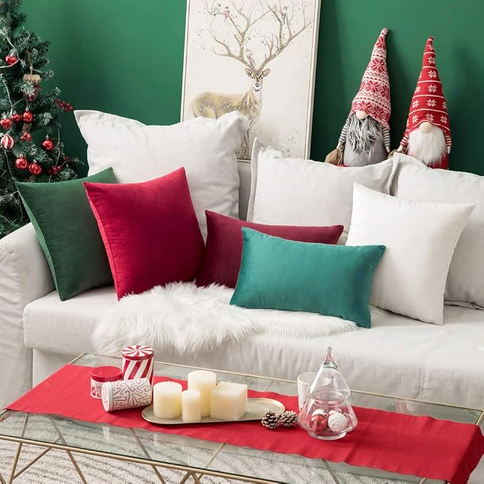 MIULEE Velvet Throw Pillow Covers 20x20 Inch Pack of 2 Pure White | Soft Solid Decorative Pillow Covers, Modern Luxury Home Decor, for Couch Chair Sofa Bedroom Livingroom