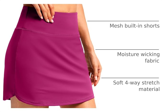 G Gradual 16"/18" Skorts for Women Golf Skirt with 2 Pockets Summer Casual | Built-In Shorts, High Waist, Soft 4-Way Stretch, Breathable Mesh Liner, Tennis Pickleball Athletic Wear, Easy To Match