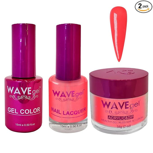 WAVEGEL Soak-Off Gel, Nail Lacquer & Acrylic/Dip Powder Matching Set - Princess Collection - #100 Fallen Plant